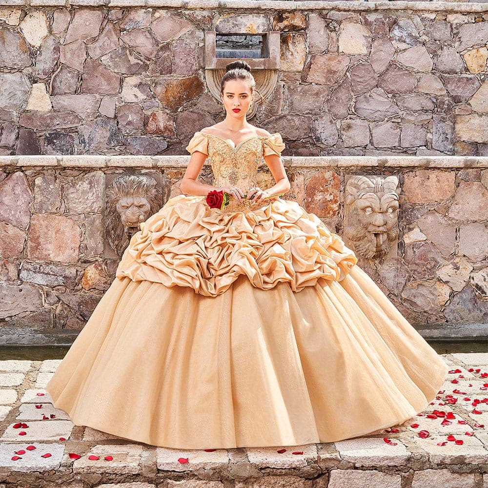 D68-568 — ORO ORO - Caza Blanca Couture Phoenix Quinceañera dress