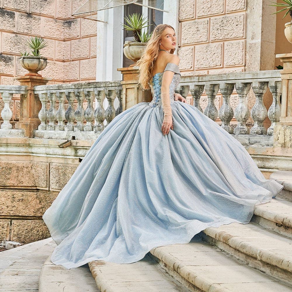 DV67-567 — CELESTE PLATA - Caza Blanca Couture Phoenix Quinceañera dress