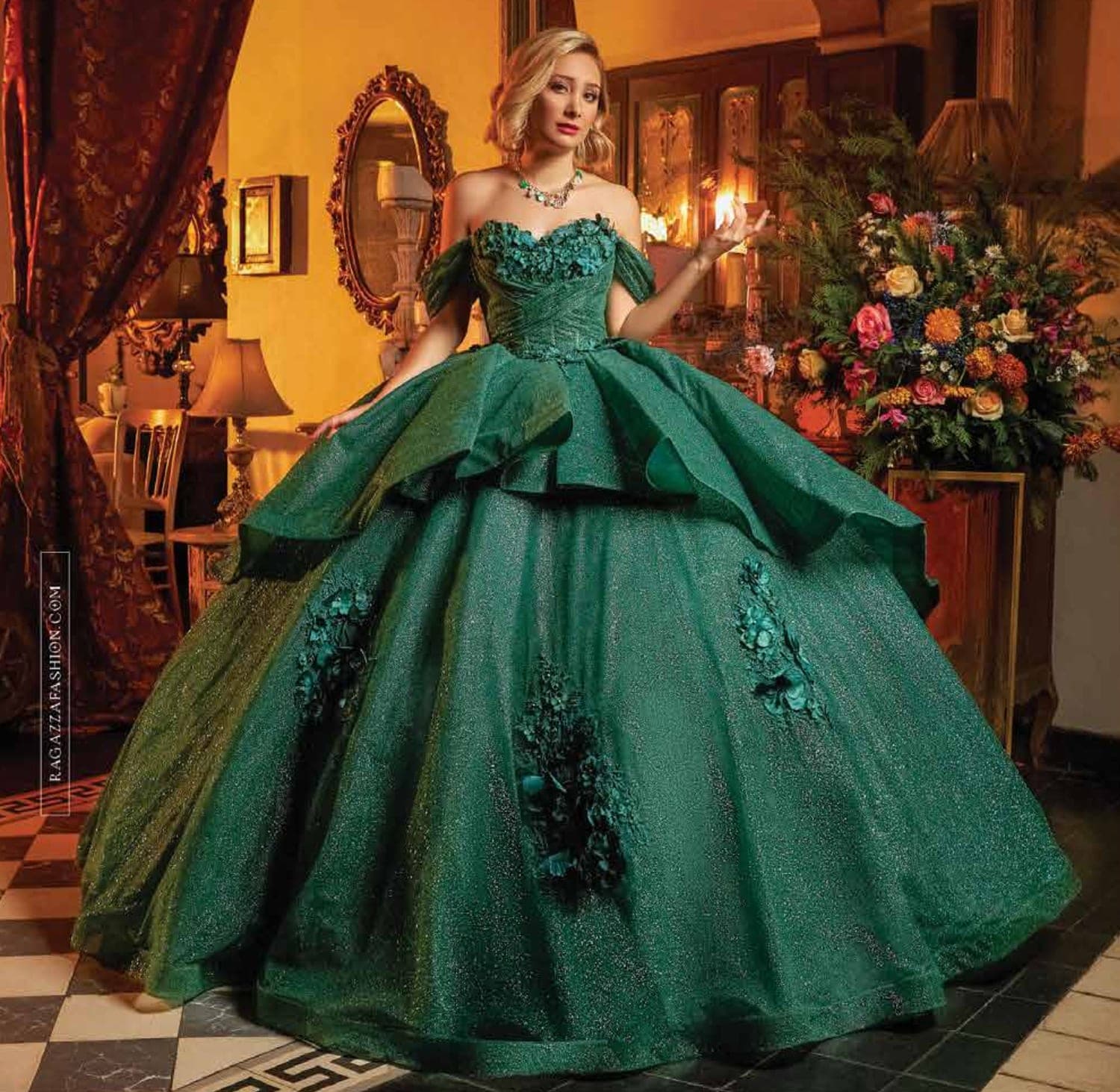 EV15-615 — ESMERALDA - Caza Blanca Couture Phoenix Quinceañera dress