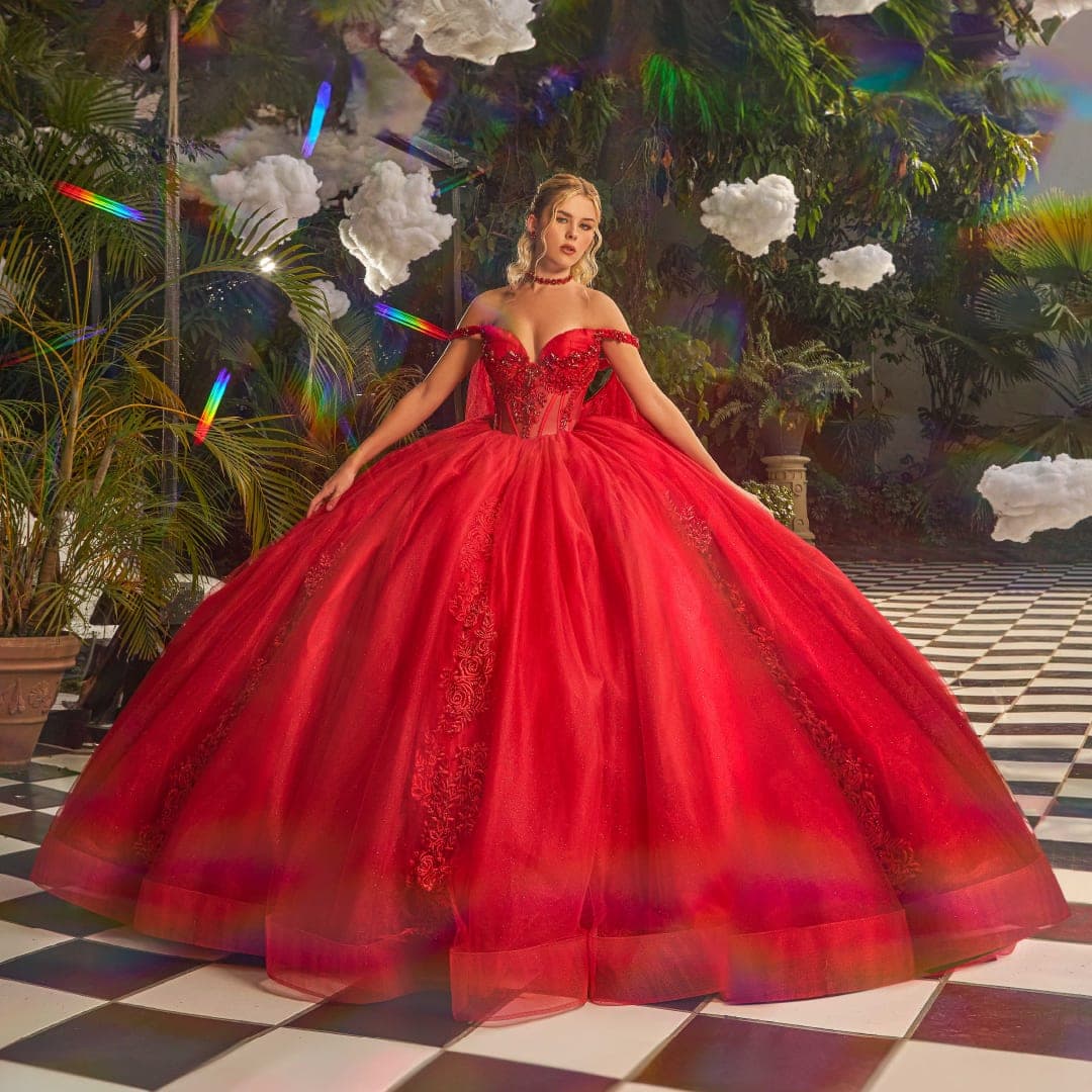 EV45-645 — ROJO - Caza Blanca Couture Phoenix Quinceañera dress