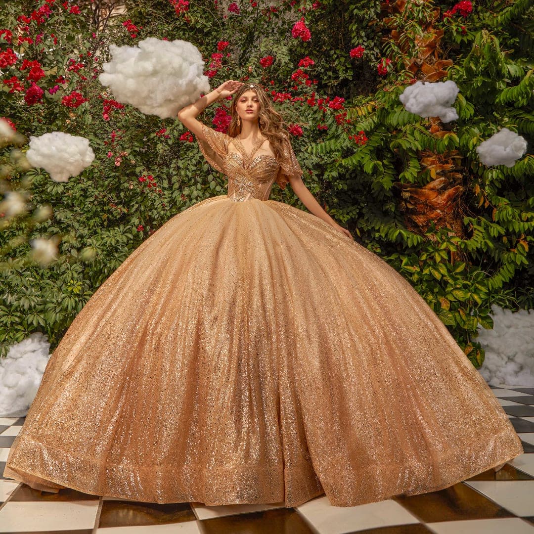 EV47-647 — MAKE UP ORO - Caza Blanca Couture Phoenix Quinceañera dress