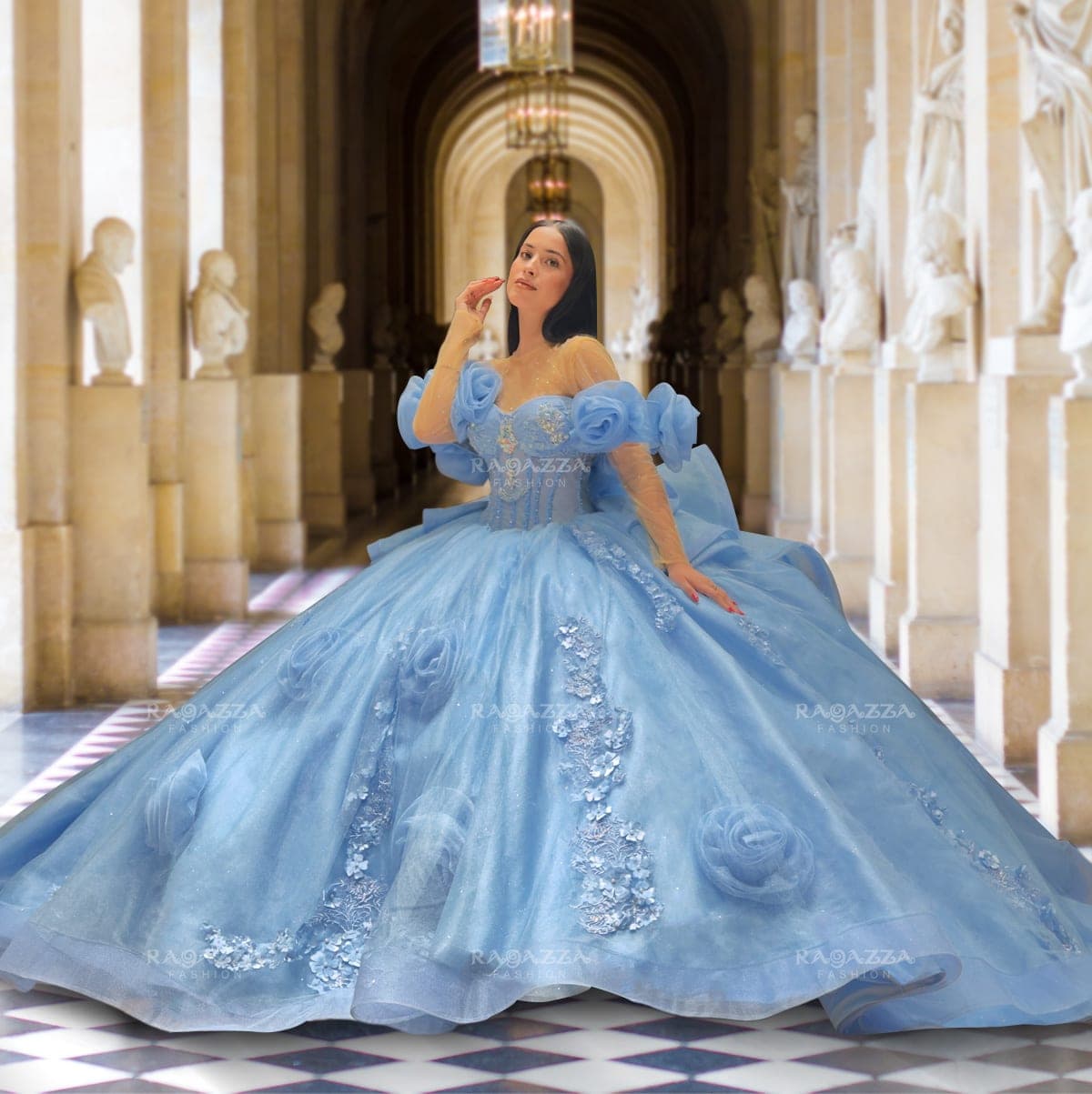 EV63-663 — CELESTE - Caza Blanca Couture Phoenix Quinceañera dress