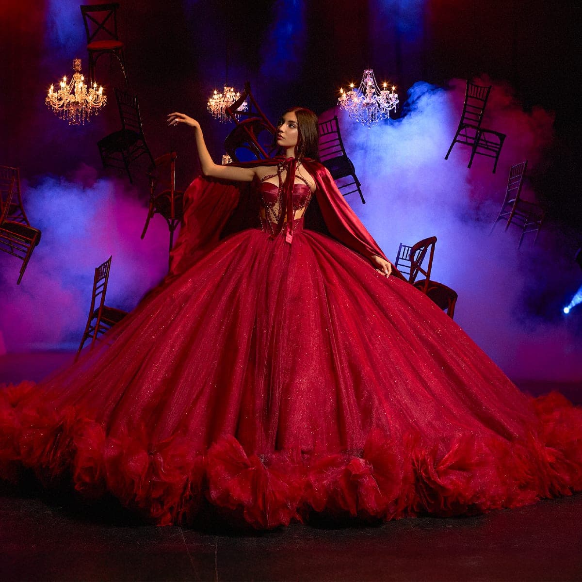 EV81-681 — TINTO ORO - Caza Blanca Couture Phoenix Quinceañera dress