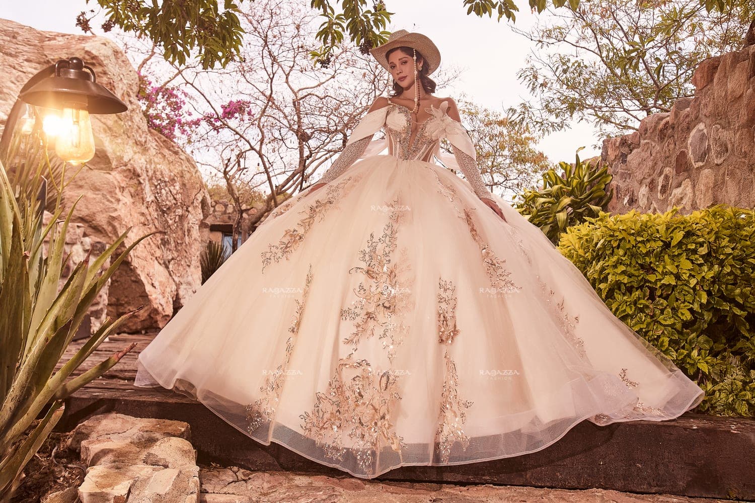 EV88-688 — IVORY MAKE UP - Caza Blanca Couture Phoenix Quinceañera dress