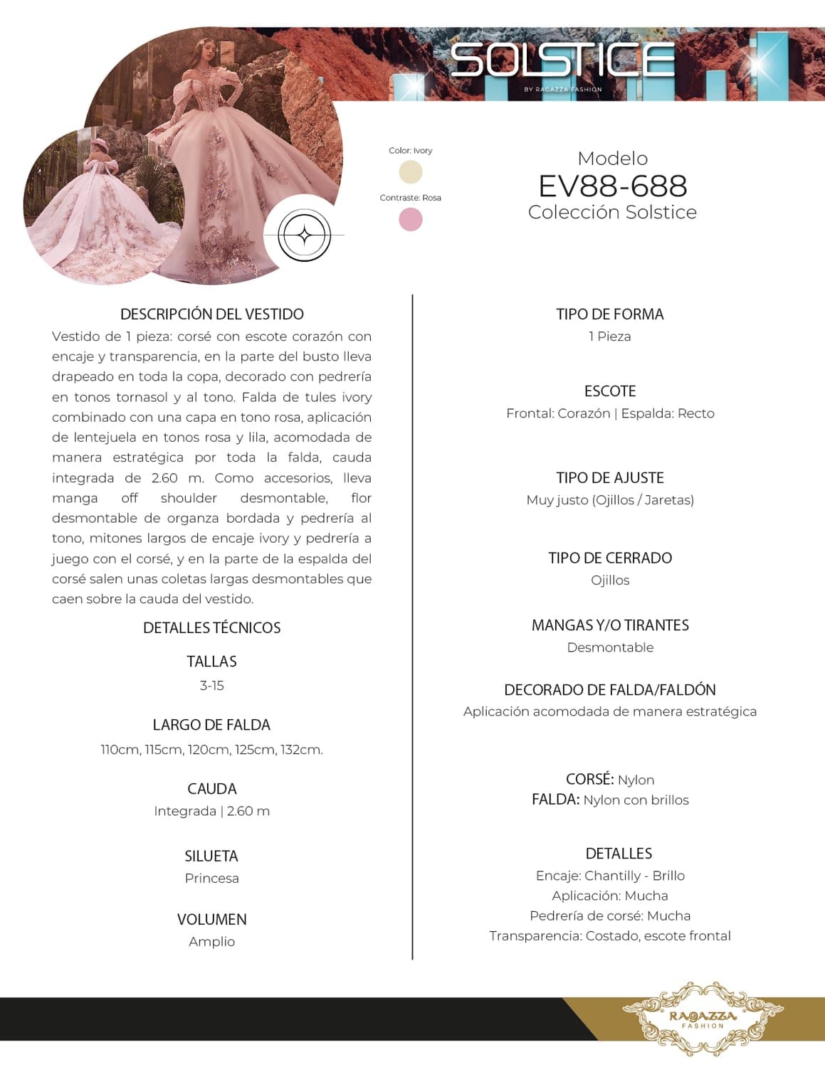 EV88-688 — IVORY ROSA - view 3
