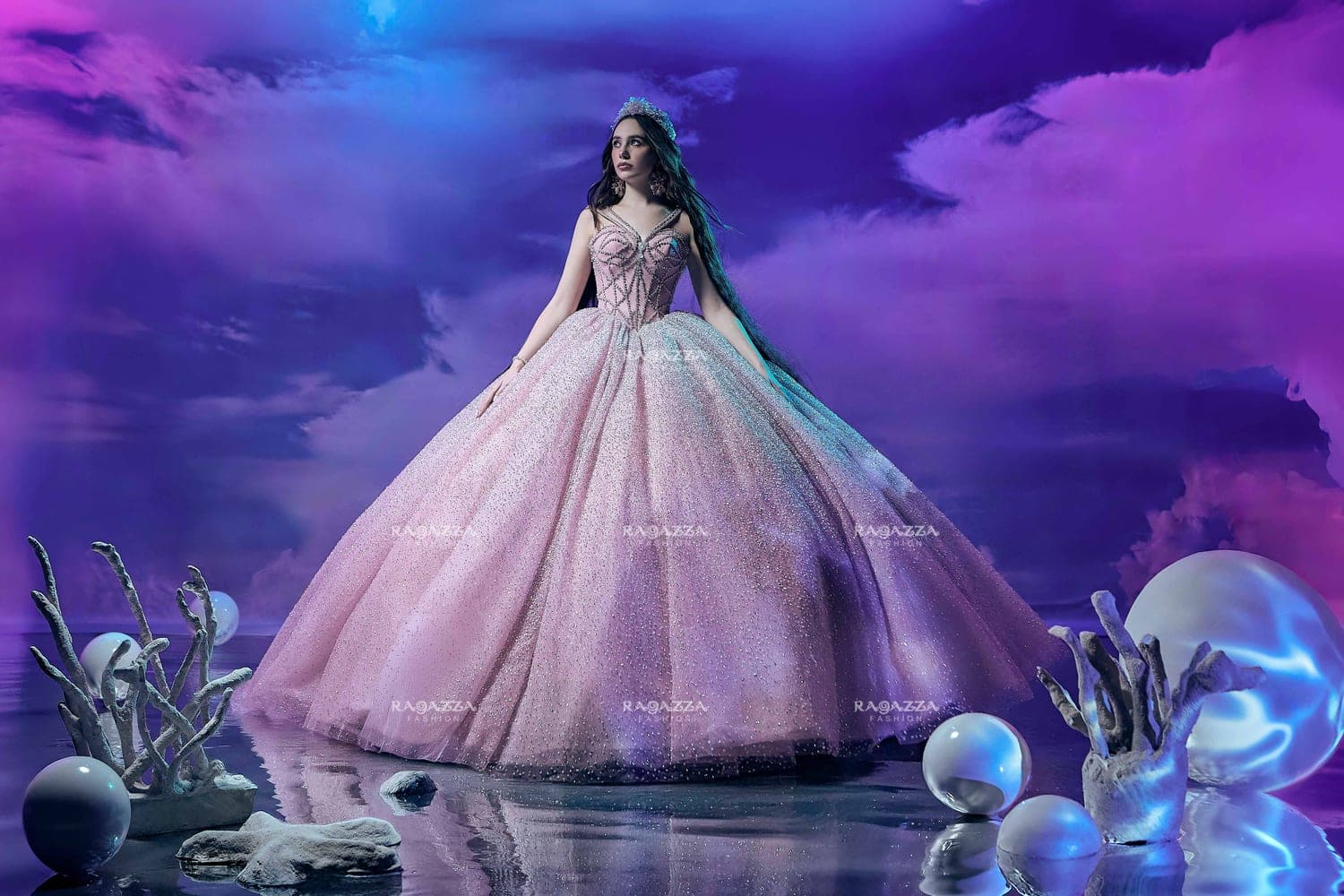 EV97-697 — ROSA - Caza Blanca Couture Phoenix Quinceañera dress