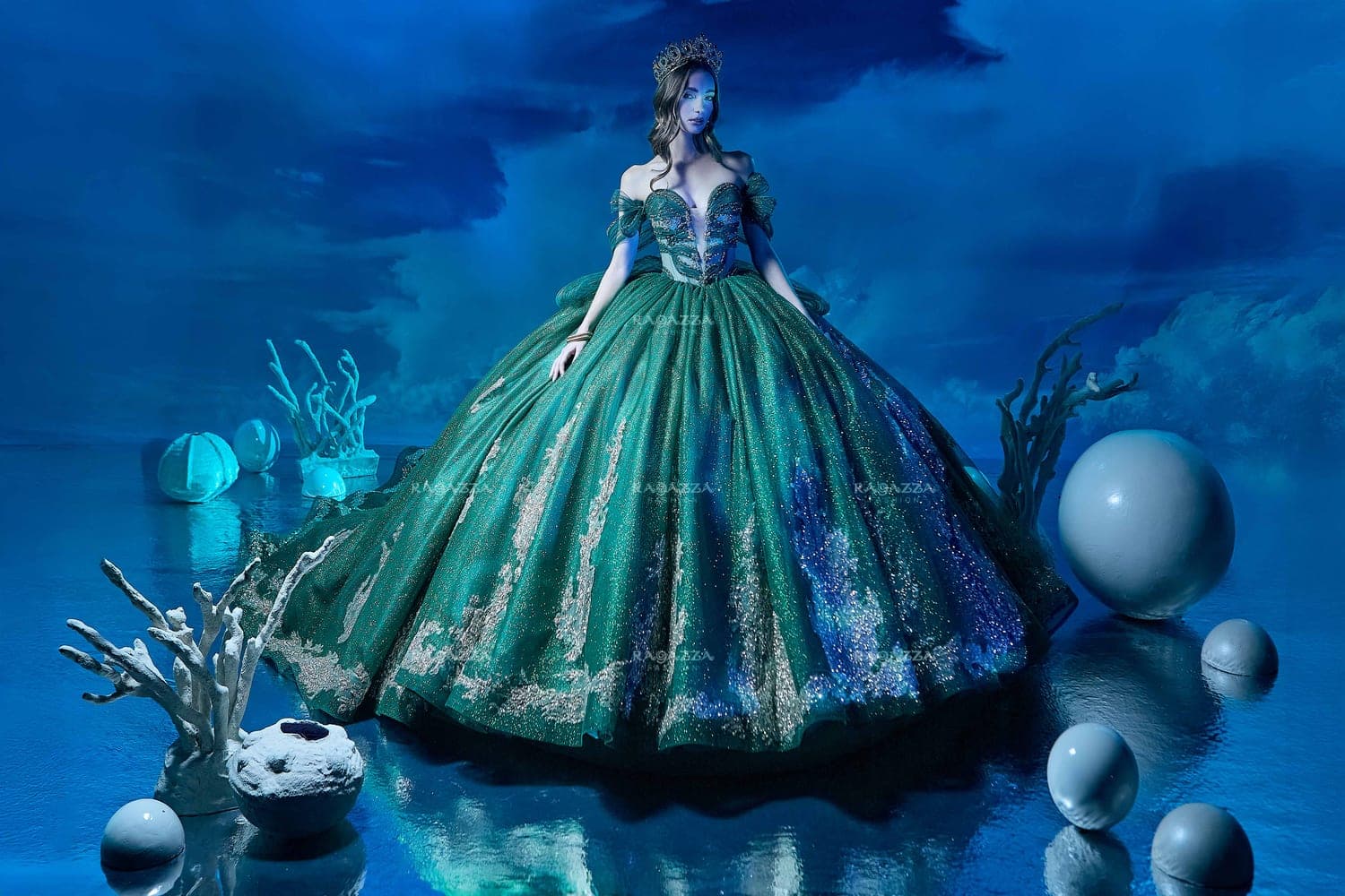 FV02-702 — ESMERALDA ORO - Caza Blanca Couture Phoenix Quinceañera dress