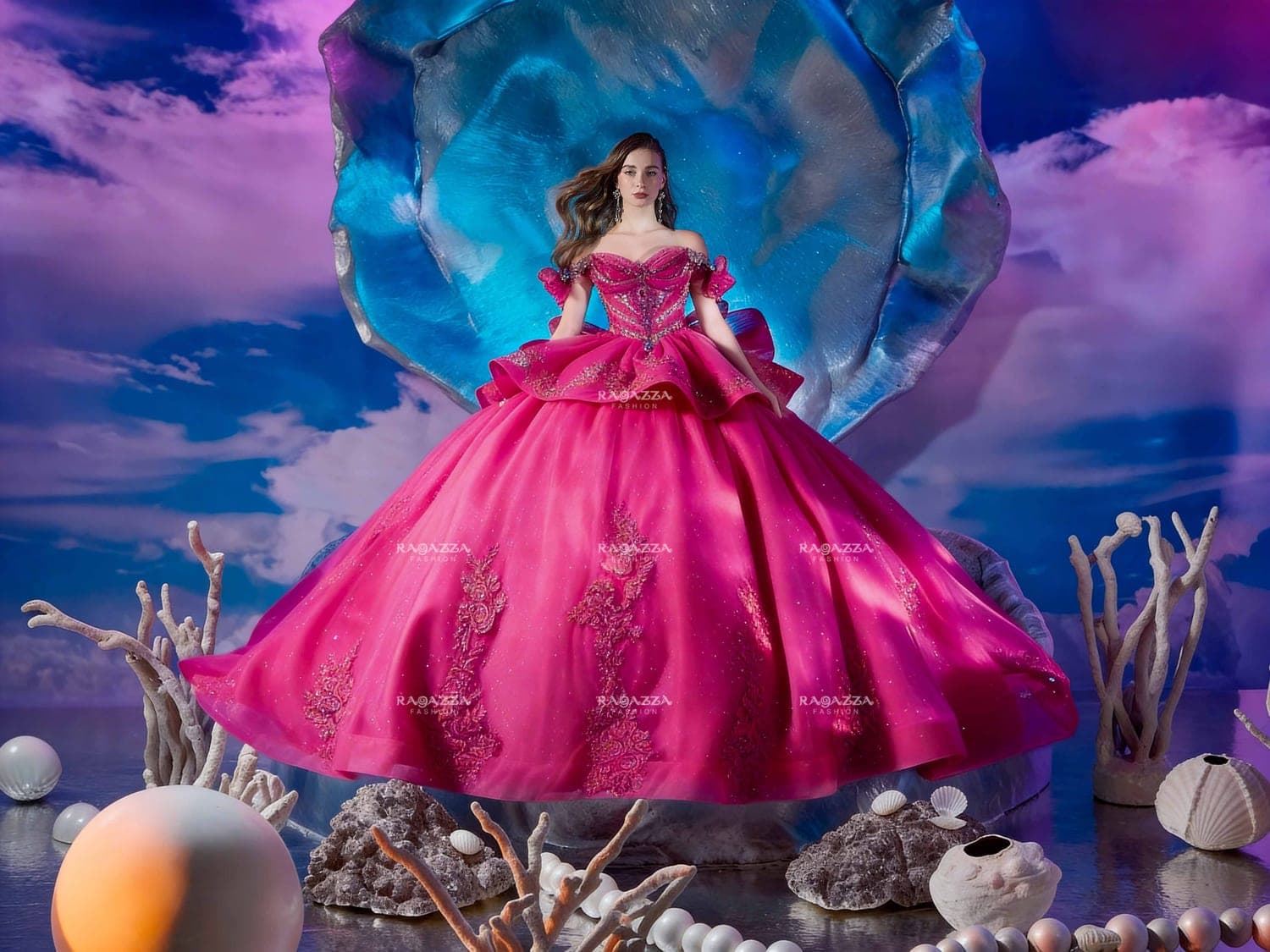 FV03-703 — FIUSHA ORO - Caza Blanca Couture Phoenix Quinceañera dress