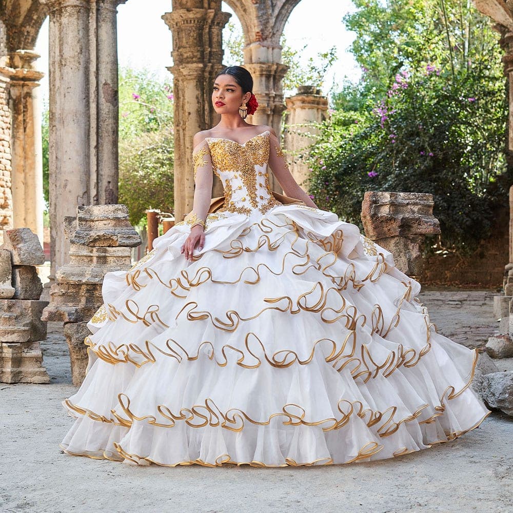 M29-129 — IVORY ORO - Caza Blanca Couture Phoenix Quinceañera dress
