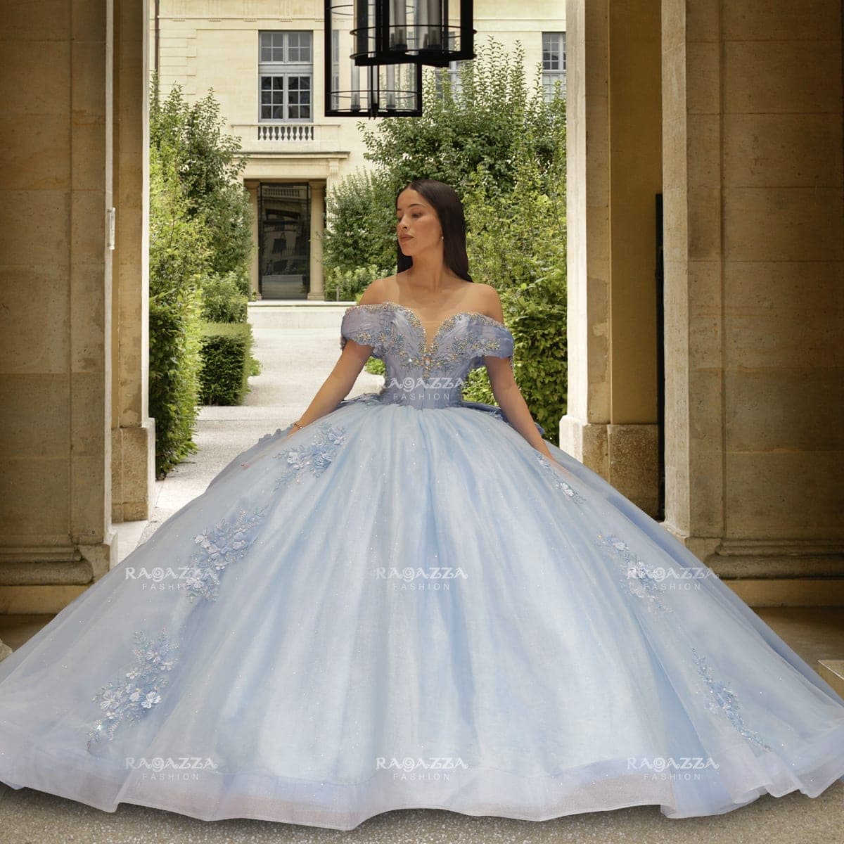 EV41-641 — CELESTE - Caza Blanca Couture Phoenix Quinceañera dress