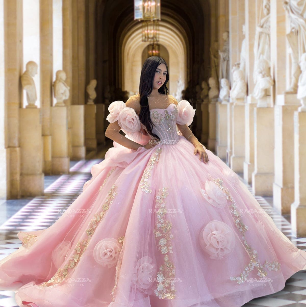 EV63-663 — ROSA BABY - Caza Blanca Couture Phoenix Quinceañera dress