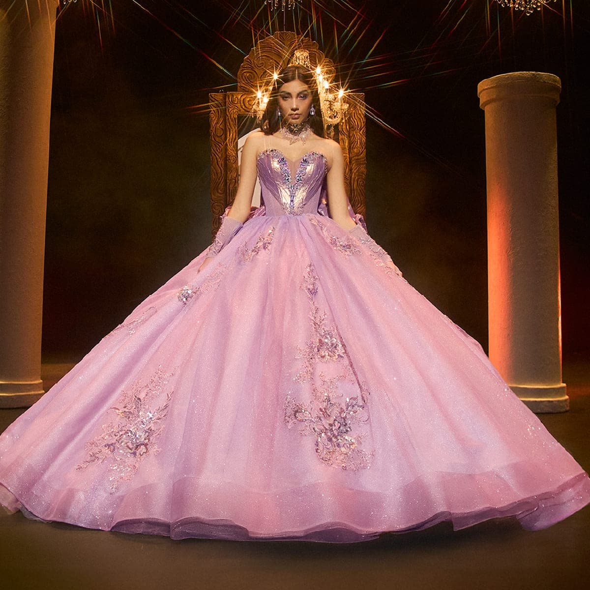 EV76-676 — MAUVE ORO - Caza Blanca Couture Phoenix Quinceañera dress