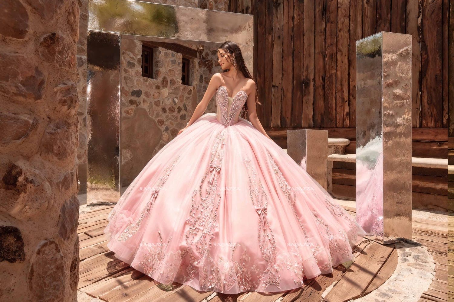 EV94-694 — ROSA BABY PLATA - Caza Blanca Couture Phoenix Quinceañera dress