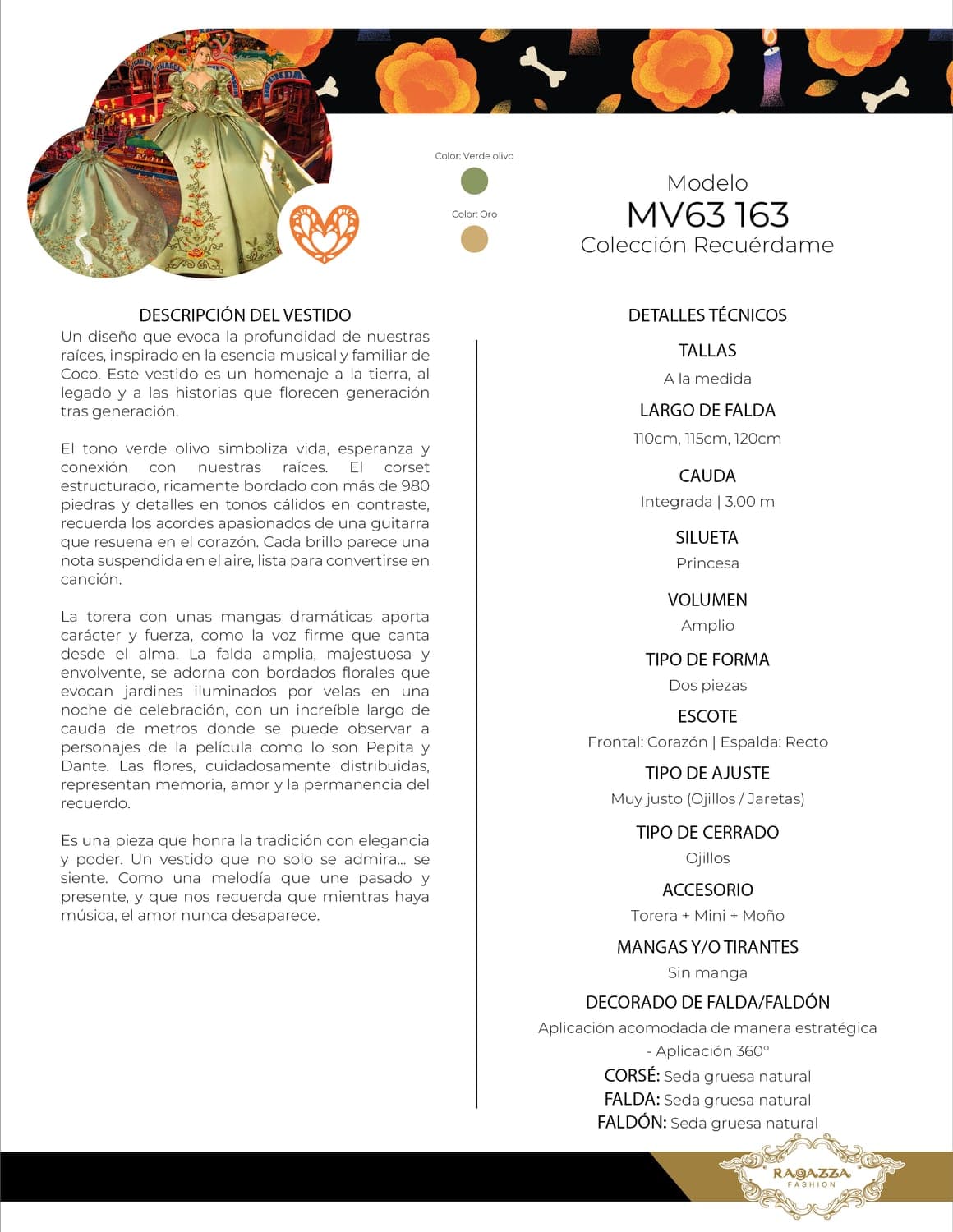 MV63-163 — VERDE OLIVO ORO - view 4
