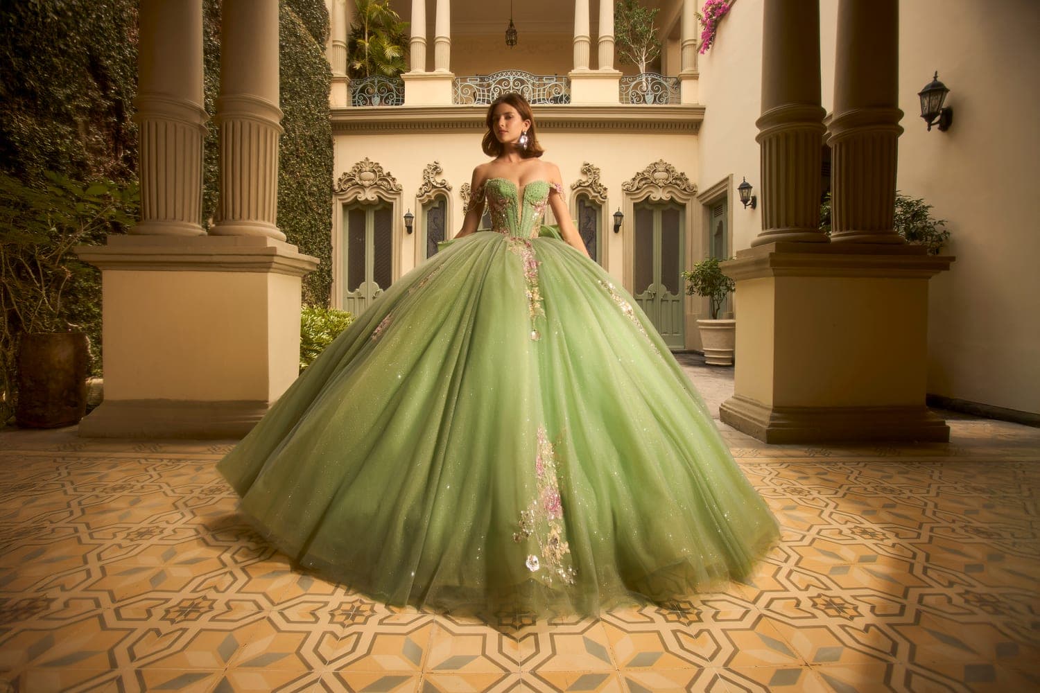 PRC0-034 — VERDE - Caza Blanca Couture Phoenix Quinceañera dress